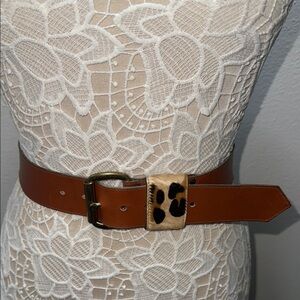 Brown Tan Leather Belt with Smooth Finish